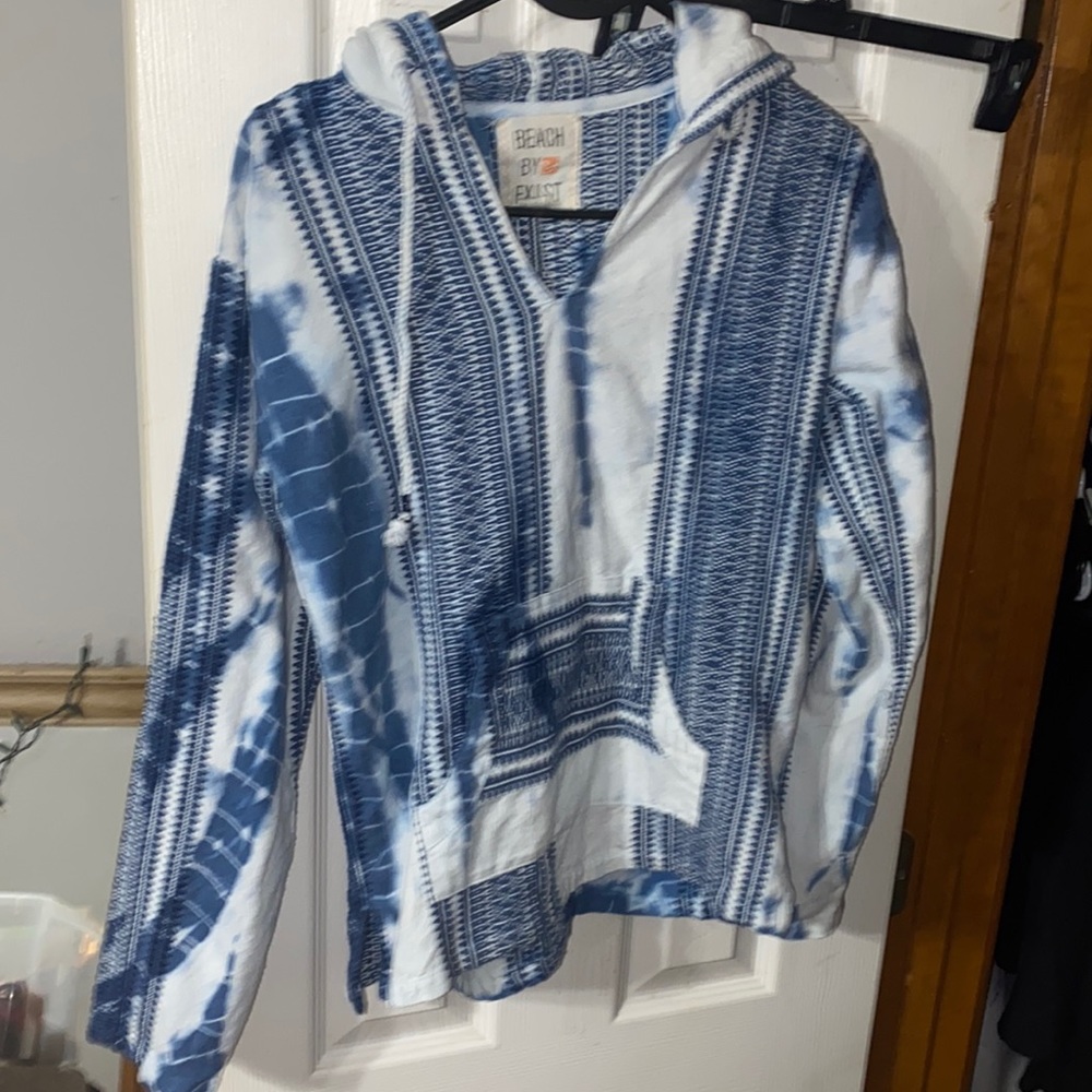 Blue and white drug rug